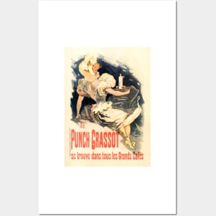 LE PUNCH GRASSOT Vintage French Art Nouveau Poster by Jules Cheret Posters and Art